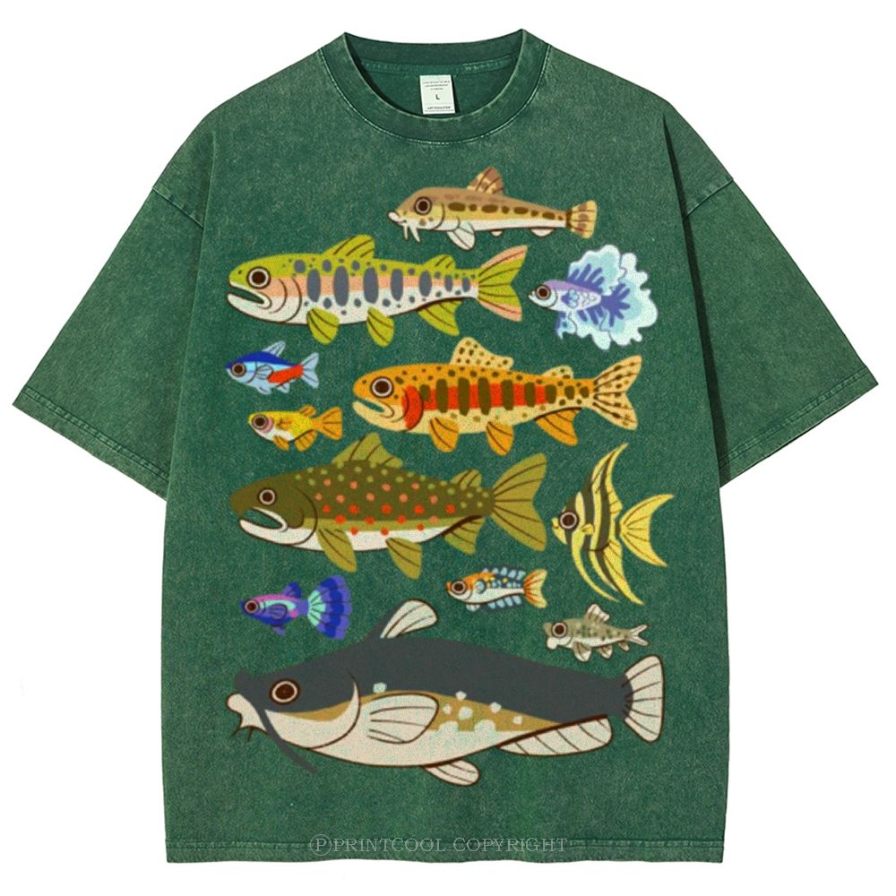 Tropical Fish Paradise Unisex Vintage Washed Tee