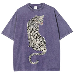 White Leopard Unisex Vintage Washed Tee