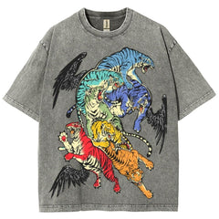 Warring Tigers Unisex Vintage Washed Tee