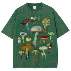 Troop of Mushrooms Unisex Vintage Washed Tee