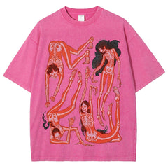 Ultimate Skeleton Dance Party Unisex Vintage Washed Tee