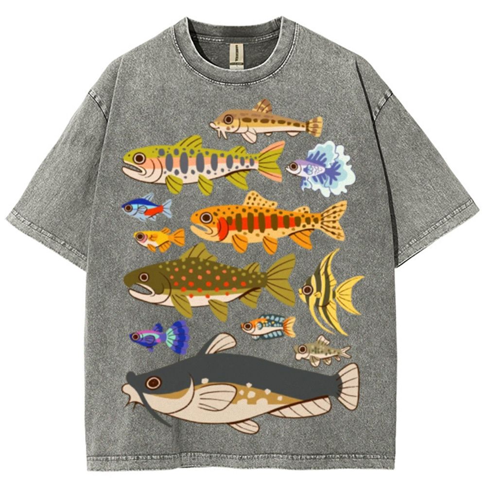 Tropical Fish Paradise Unisex Vintage Washed Tee