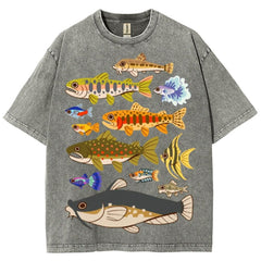 Tropical Fish Paradise Unisex Vintage Washed Tee