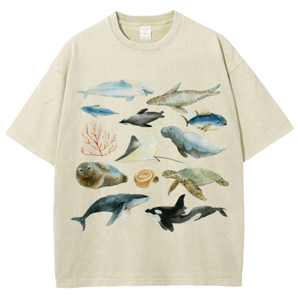 Underwater World Unisex Vintage Washed Tee