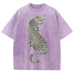 White Leopard Unisex Vintage Washed Tee