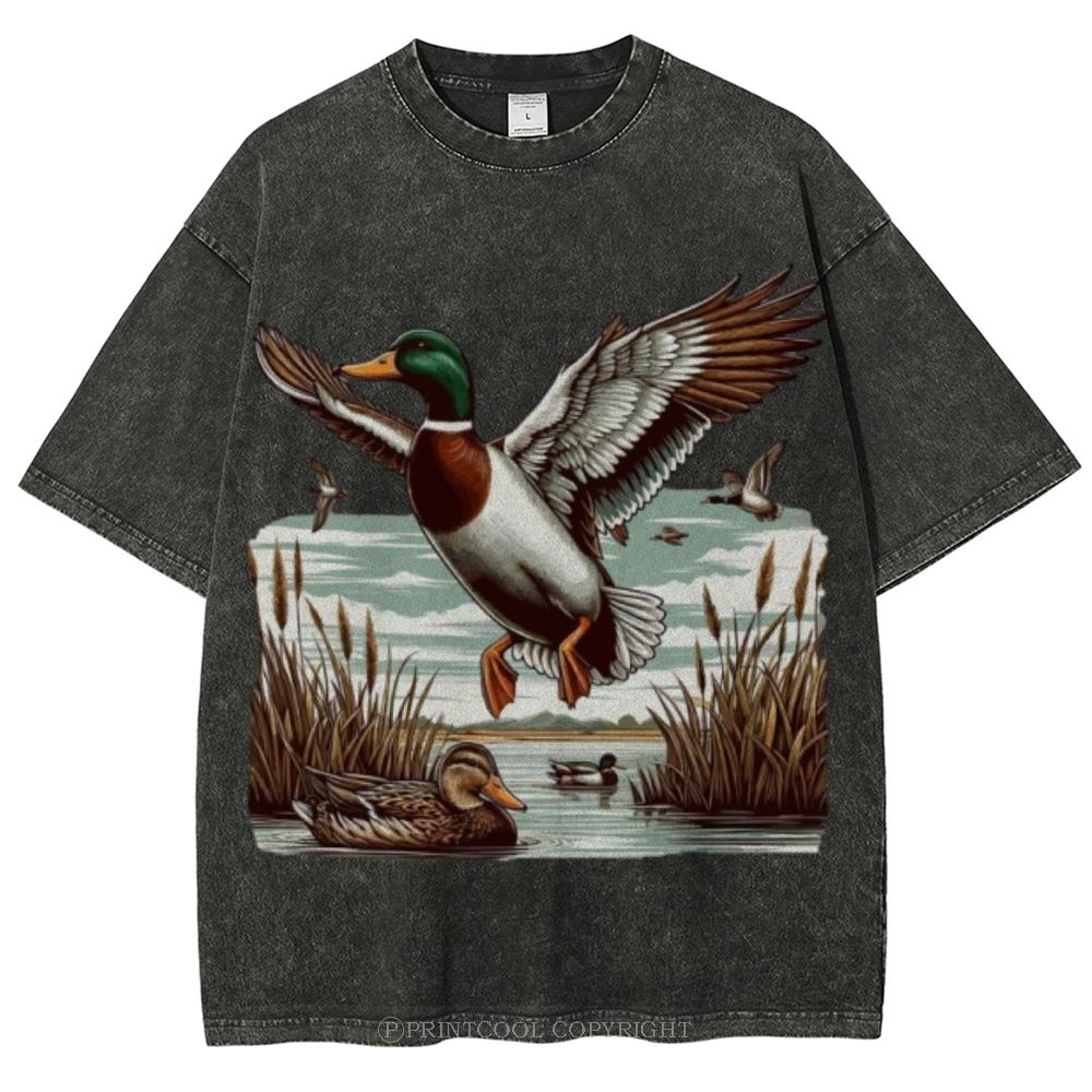Wild Duck Unisex Vintage Washed Tee
