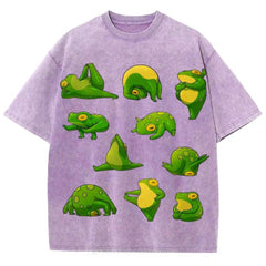 Yoga Frog Unisex Vintage Washed Tee