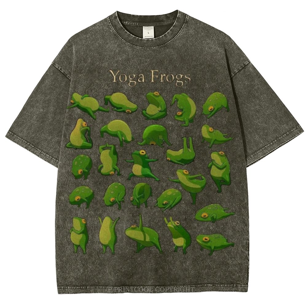 Yoga Frog Unisex Vintage Washed Tee