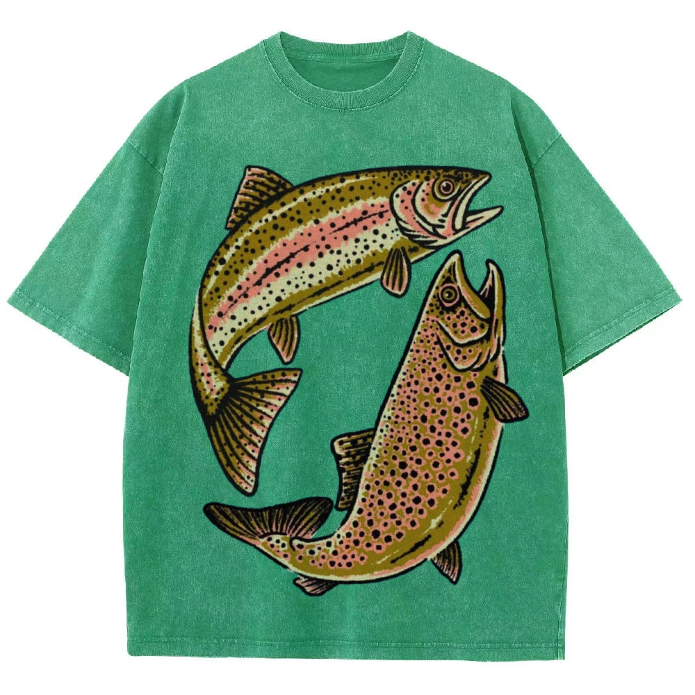 Two Fishes Unisex Vintage Washed Tee