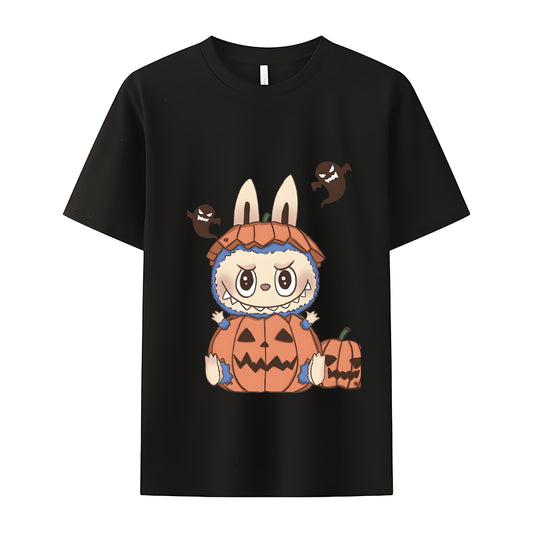 Pumpkin Labubu The Monsters Crew Neck T-Shirt For Labubu Lover Gifts For Girlfriend
