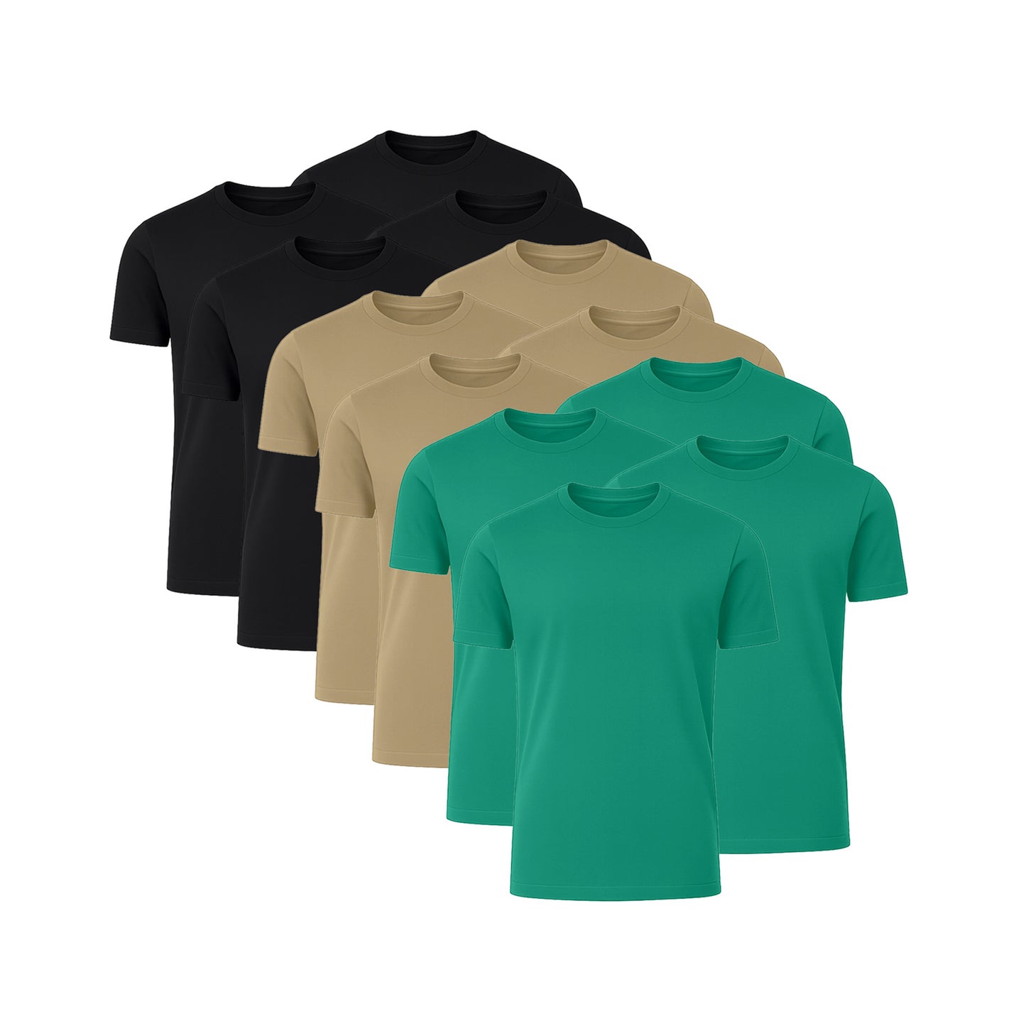 6 Pack Crew Neck Short-Sleeve T-Shirt Soft & Breathable