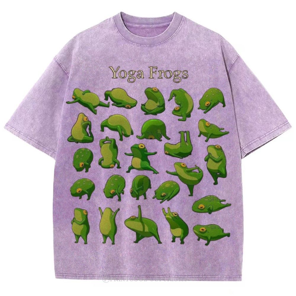 Yoga Frog Unisex Vintage Washed Tee