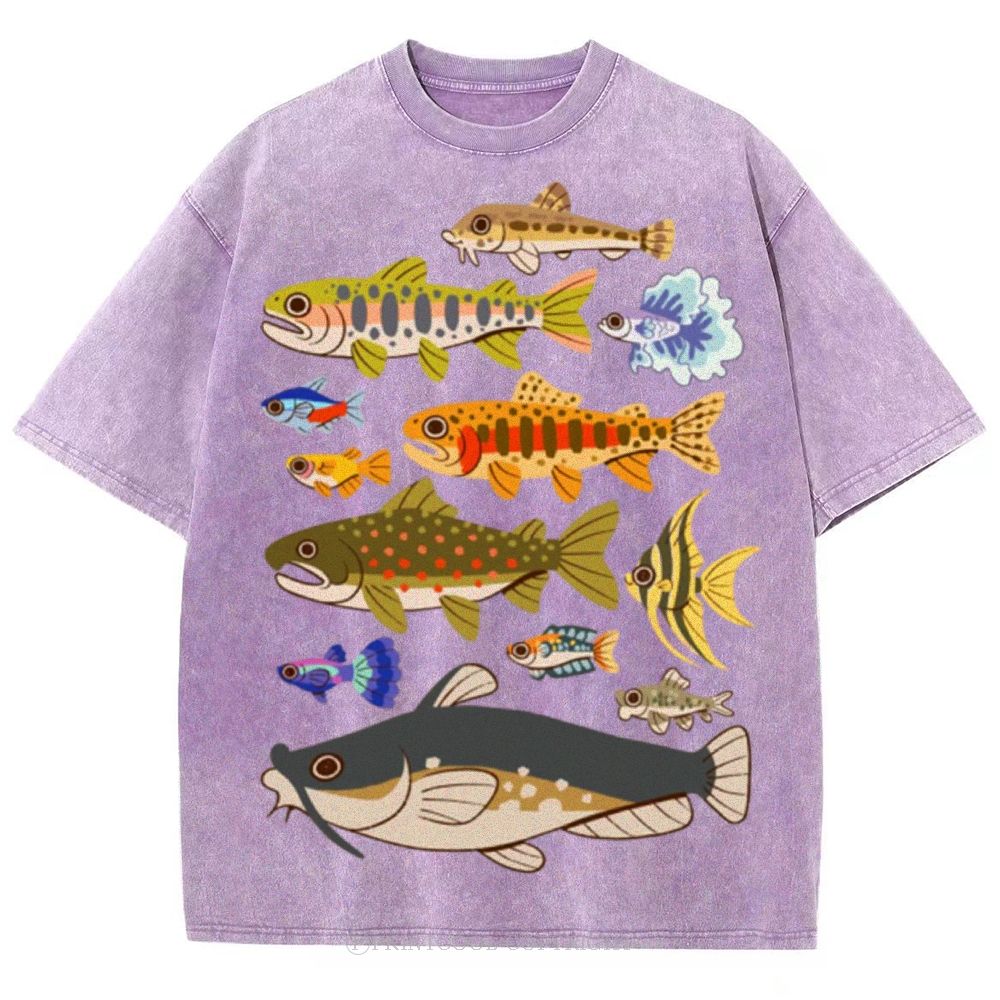 Tropical Fish Paradise Unisex Vintage Washed Tee