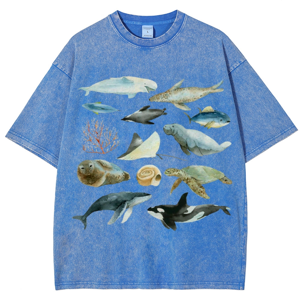Underwater World Unisex Vintage Washed Tee