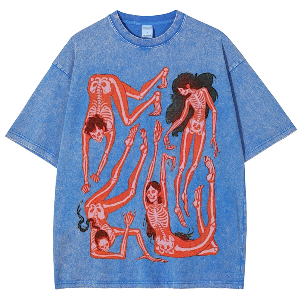 Ultimate Skeleton Dance Party Unisex Vintage Washed Tee