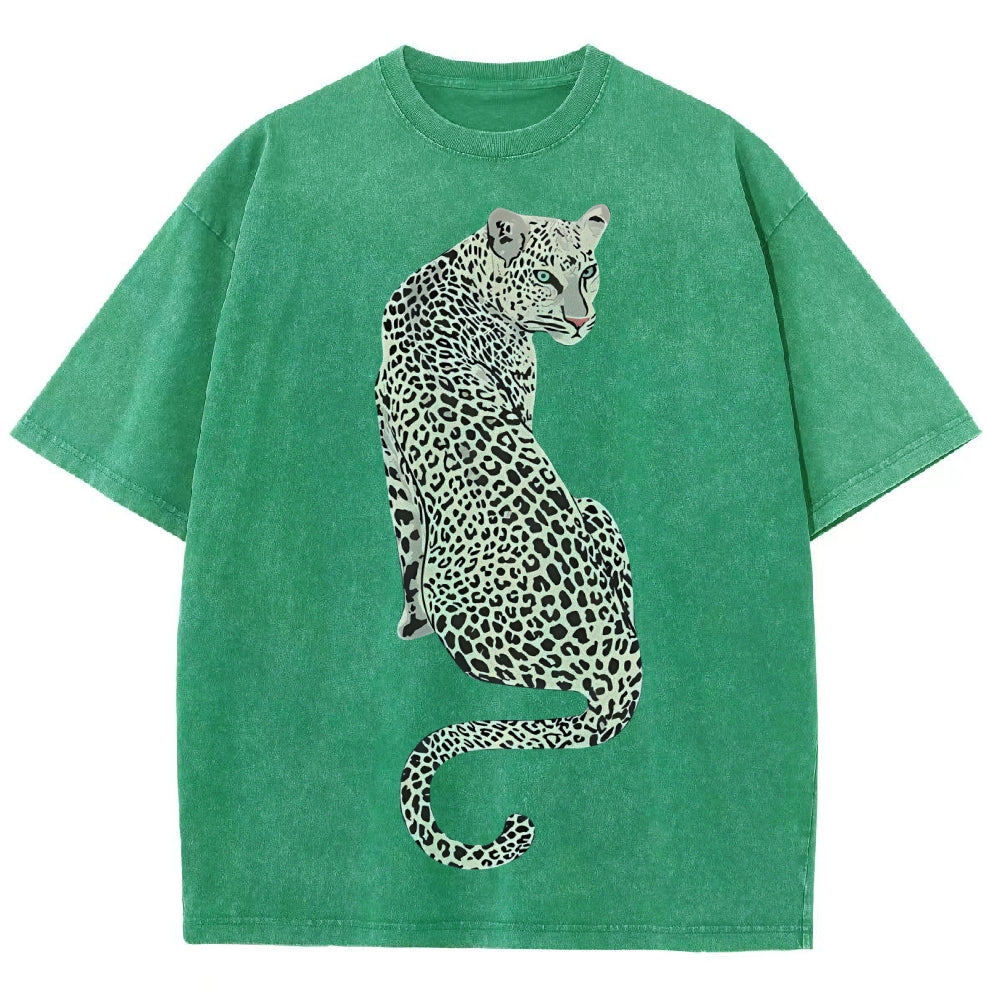 White Leopard Unisex Vintage Washed Tee