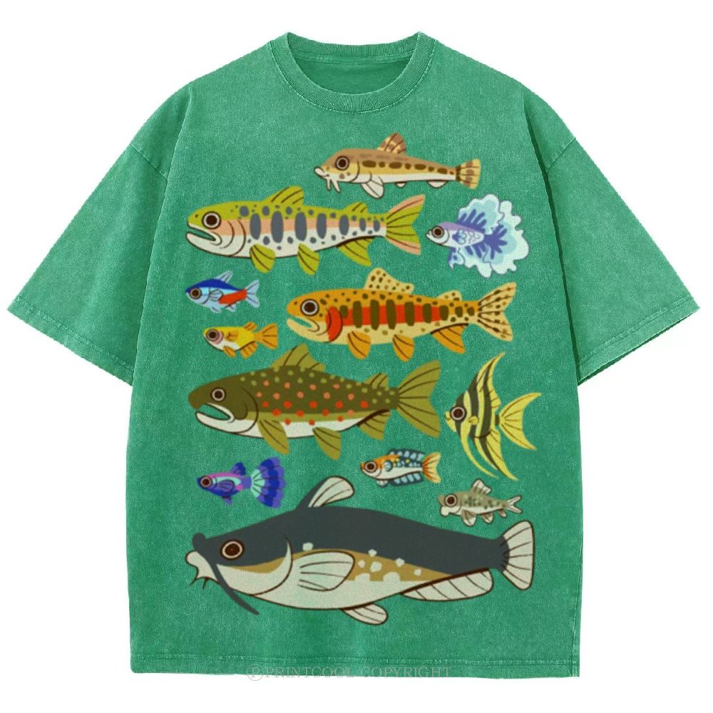 Tropical Fish Paradise Unisex Vintage Washed Tee
