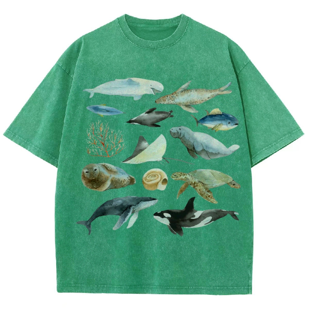Underwater World Unisex Vintage Washed Tee