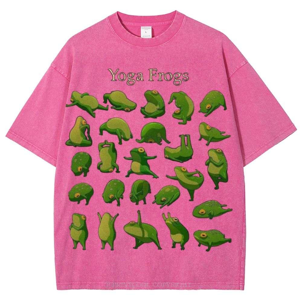 Yoga Frog Unisex Vintage Washed Tee