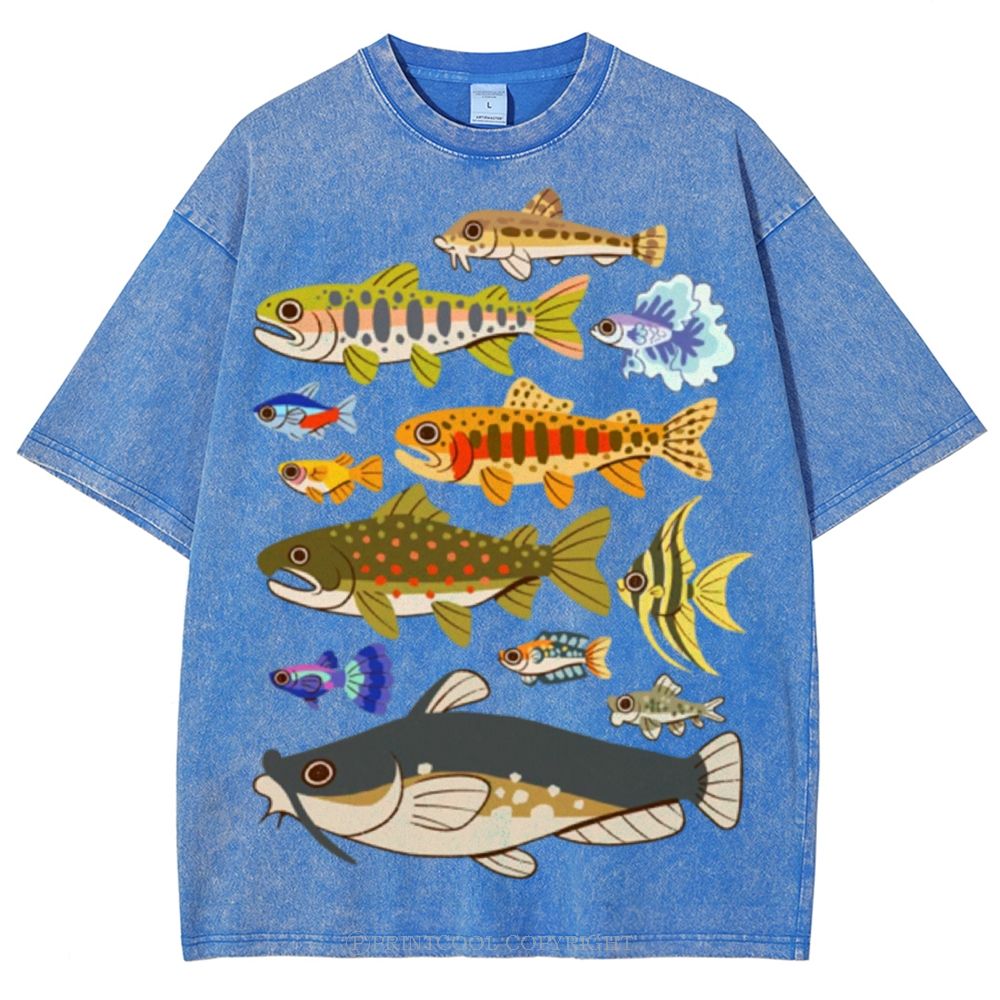 Tropical Fish Paradise Unisex Vintage Washed Tee