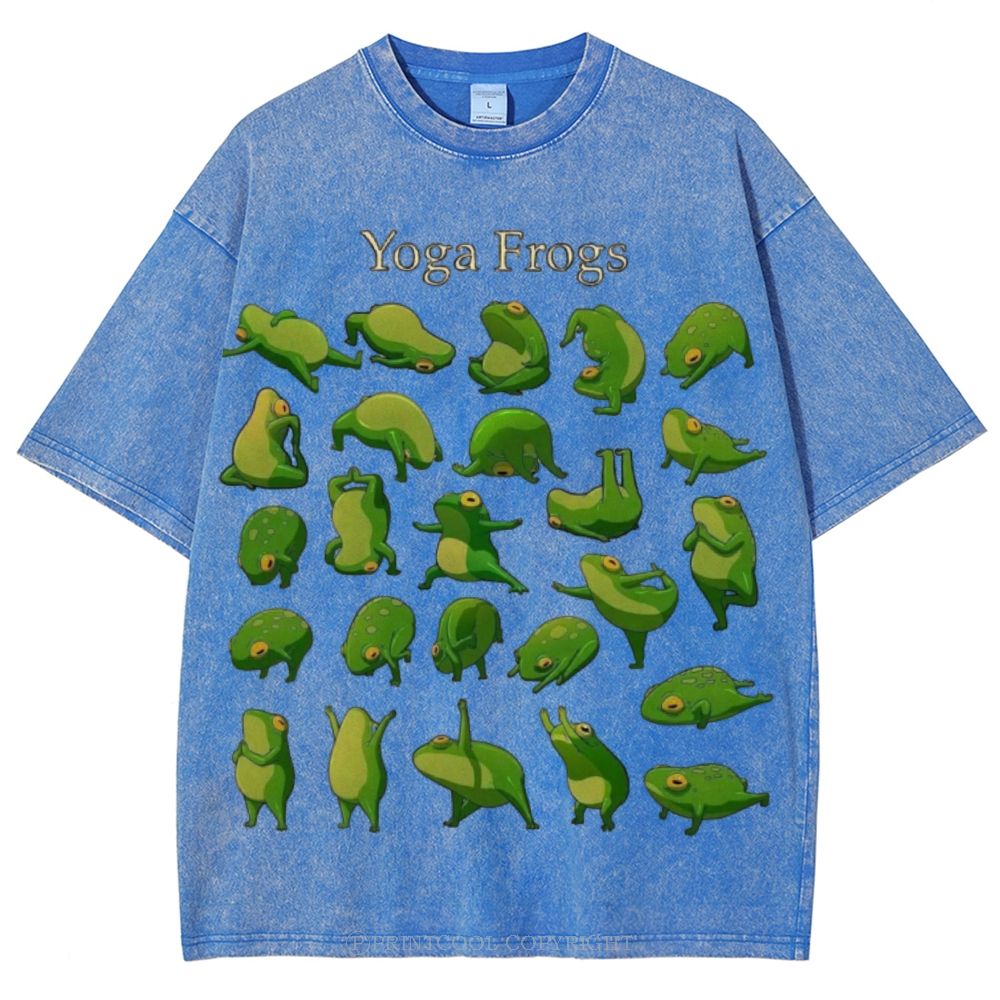 Yoga Frog Unisex Vintage Washed Tee