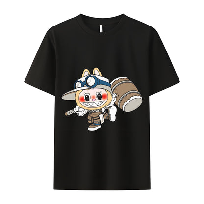 Funny Labubu The Monsters Crew Neck T-Shirt For Labubu Lover Gifts For Girlfriend