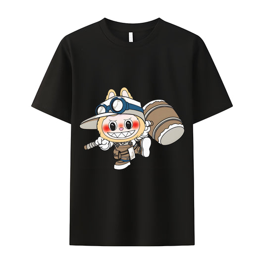 Hammer Labubu The Monsters Crew Neck T-Shirt For Labubu Lover Gifts For Girlfriend