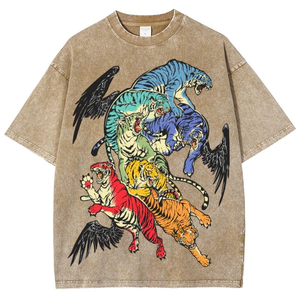 Warring Tigers Unisex Vintage Washed Tee