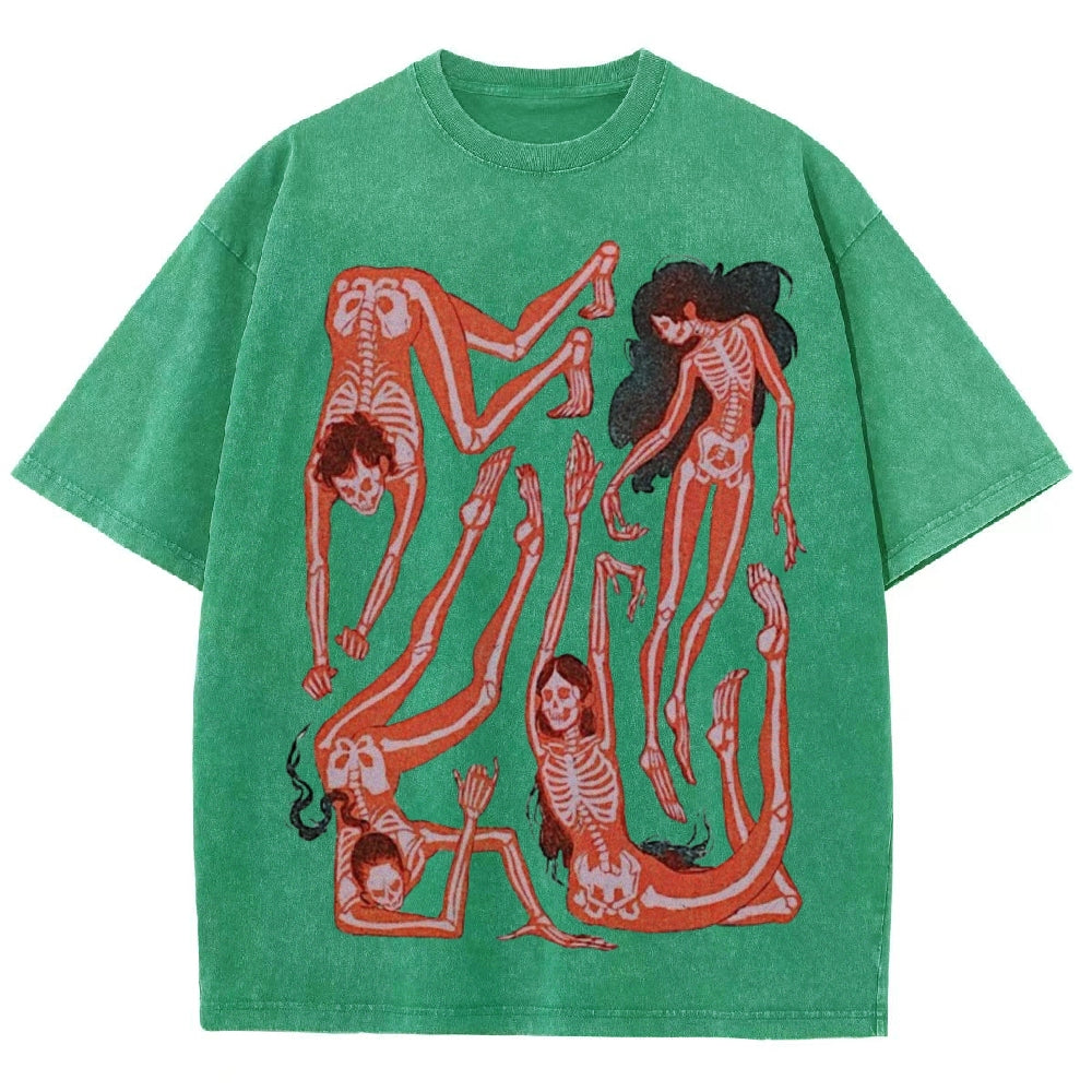 Ultimate Skeleton Dance Party Unisex Vintage Washed Tee