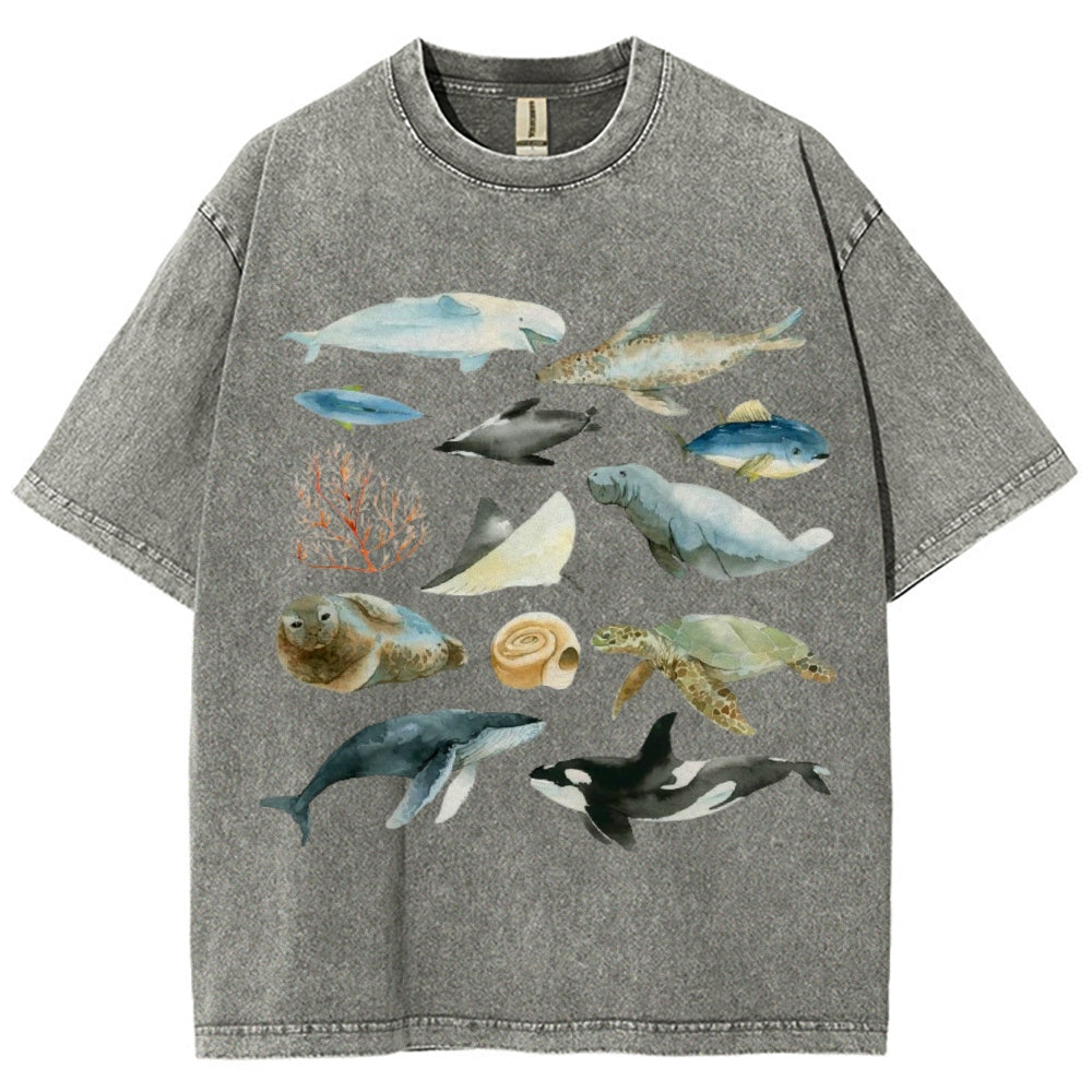 Underwater World Unisex Vintage Washed Tee