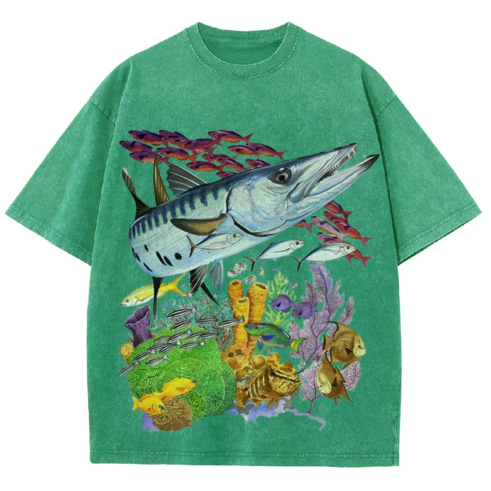 Wonders Of The Ocean Unisex Vintage Washed Tee