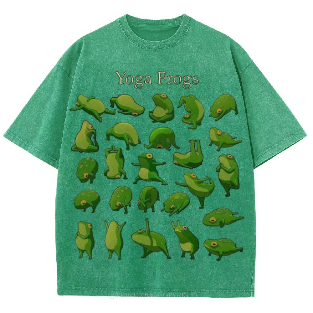 Yoga Frog Unisex Vintage Washed Tee