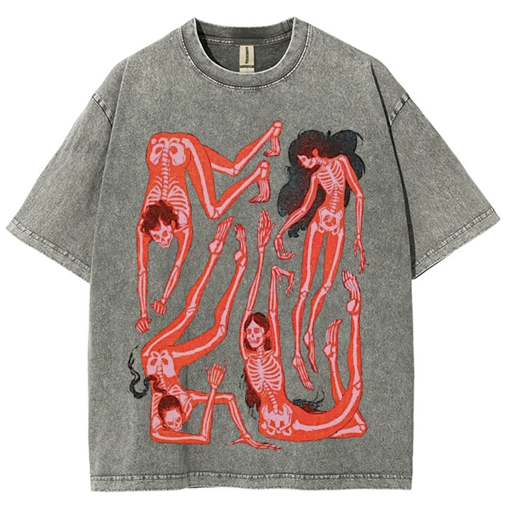Ultimate Skeleton Dance Party Unisex Vintage Washed Tee