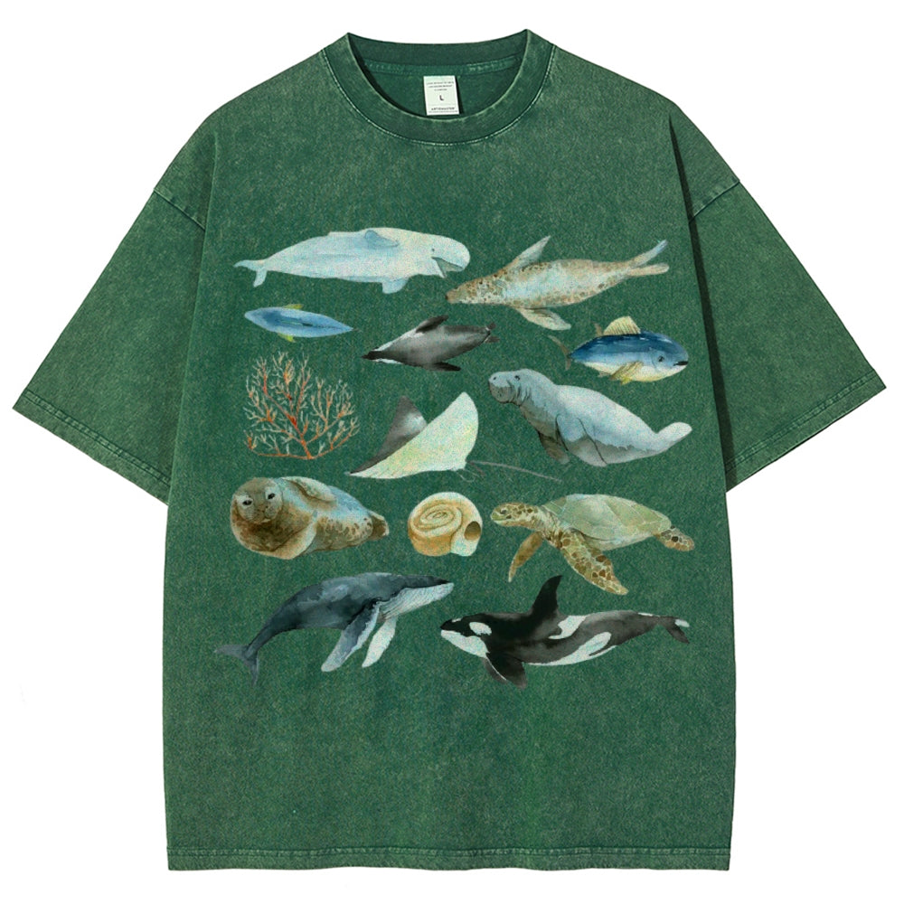 Underwater World Unisex Vintage Washed Tee
