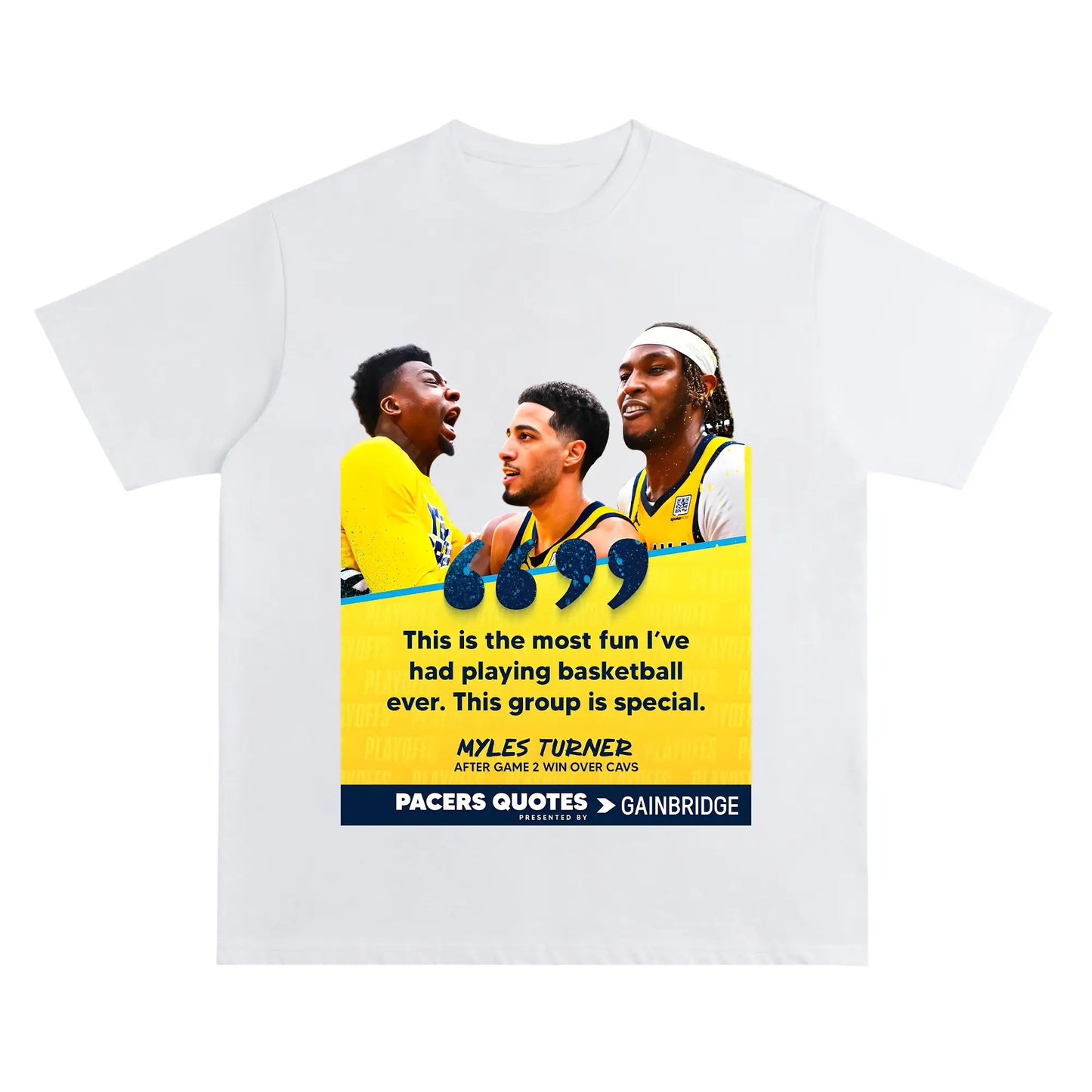 Haliburton Record-Breaking Clutch Playoff T-Shirt – Historic Game-Tying Moment vs. Knicks