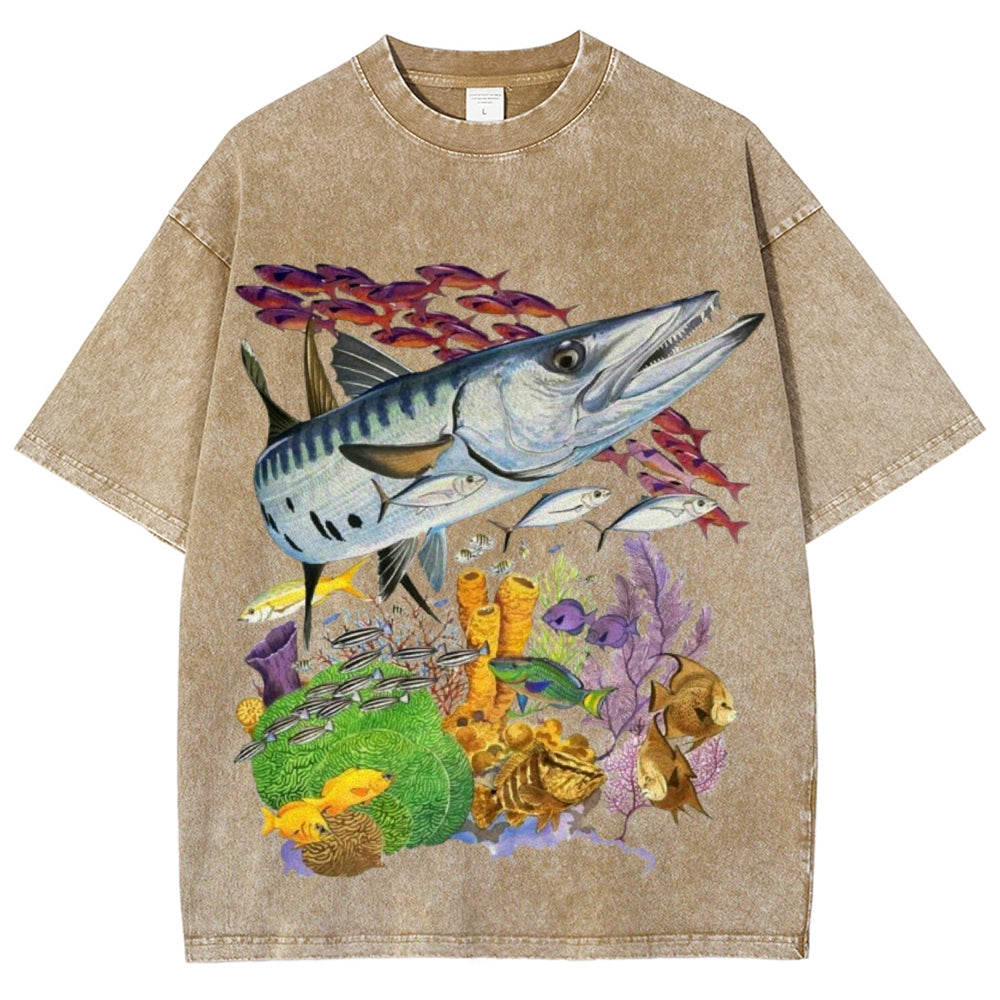 Wonders Of The Ocean Unisex Vintage Washed Tee
