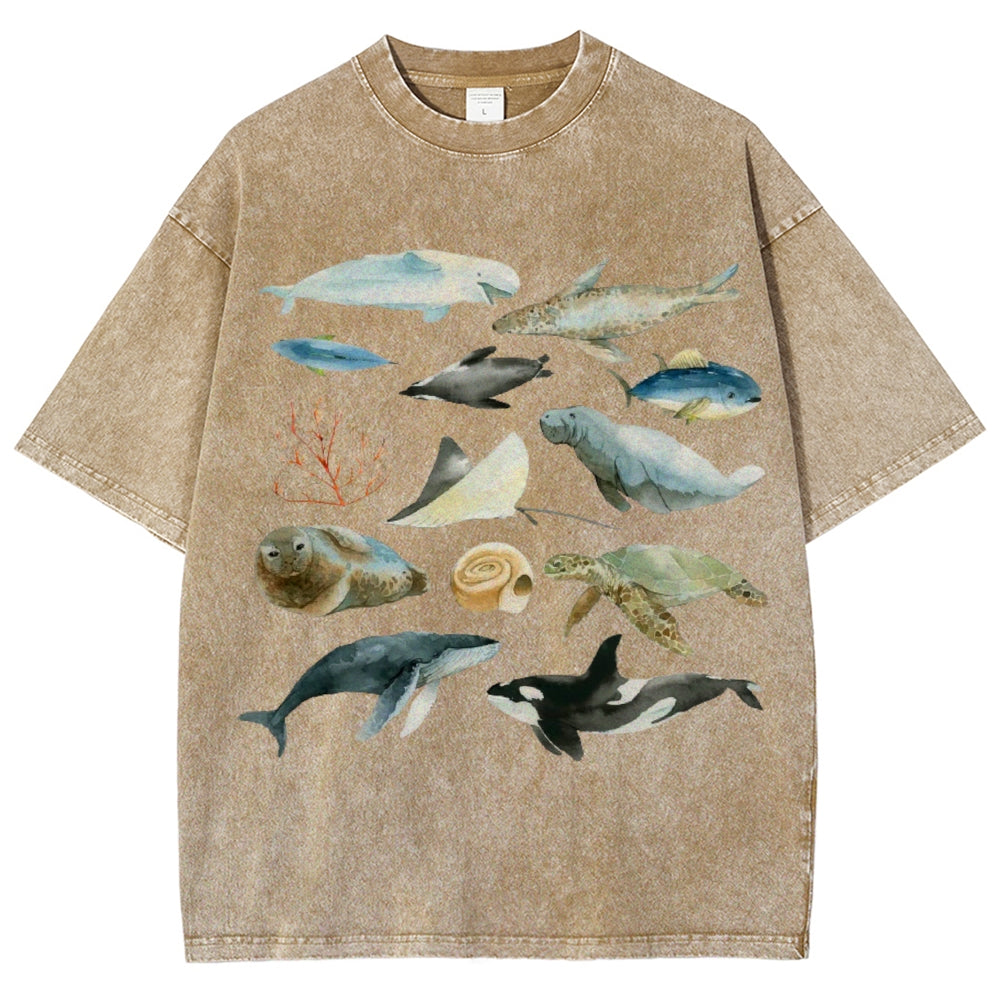 Underwater World Unisex Vintage Washed Tee