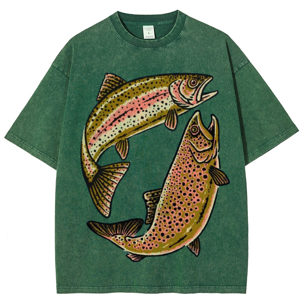 Two Fishes Unisex Vintage Washed Tee