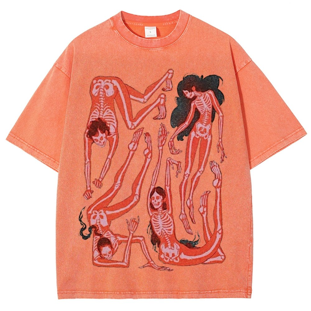 Ultimate Skeleton Dance Party Unisex Vintage Washed Tee