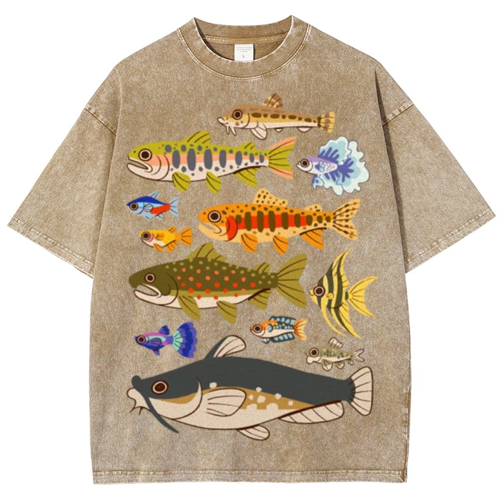Tropical Fish Paradise Unisex Vintage Washed Tee