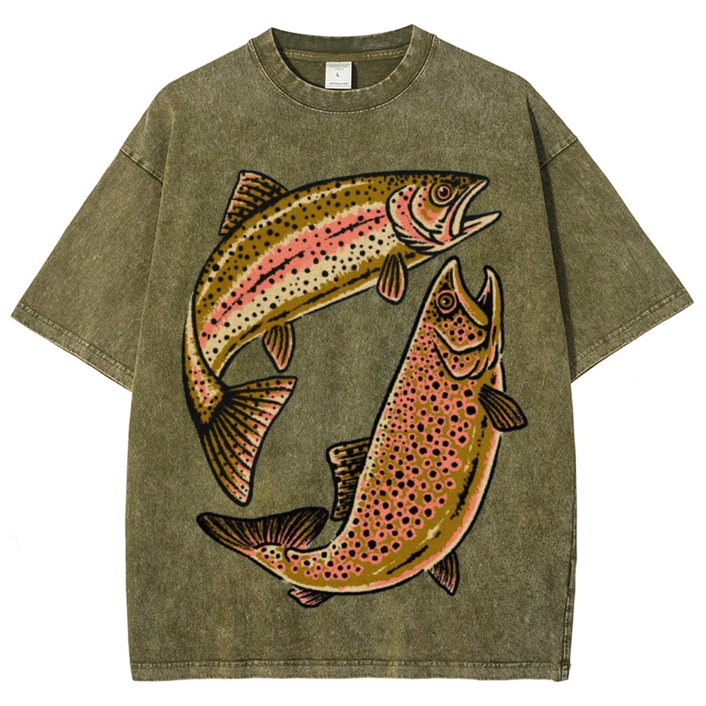 Two Fishes Unisex Vintage Washed Tee