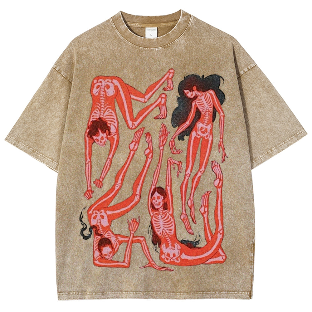 Ultimate Skeleton Dance Party Unisex Vintage Washed Tee