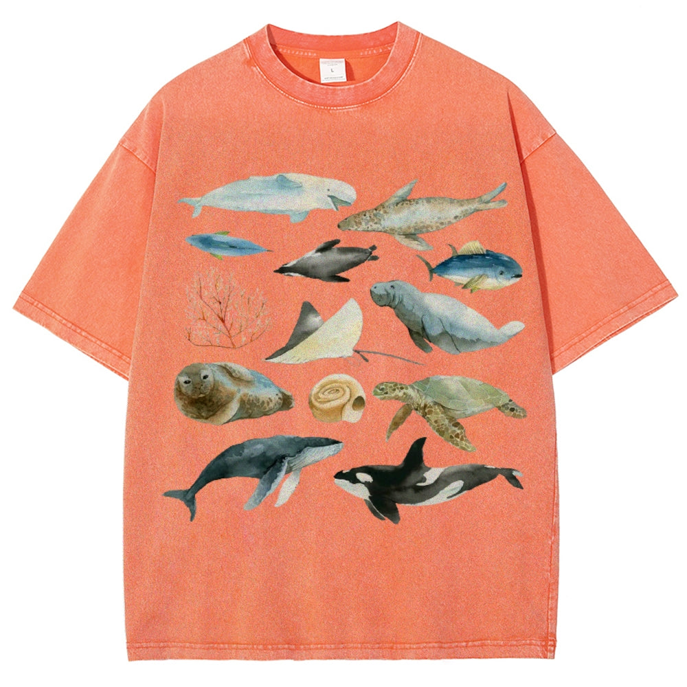 Underwater World Unisex Vintage Washed Tee