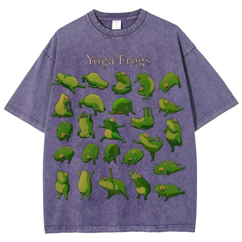 Yoga Frog Unisex Vintage Washed Tee