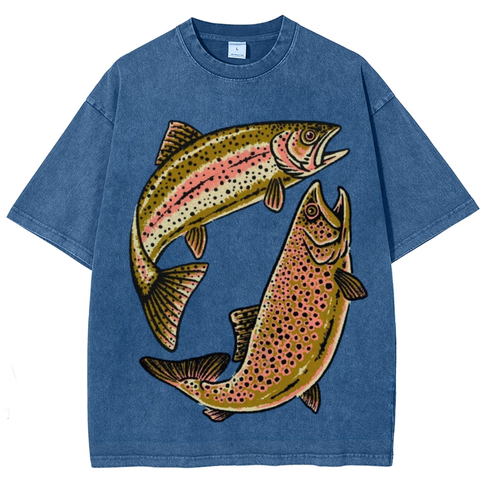 Two Fishes Unisex Vintage Washed Tee