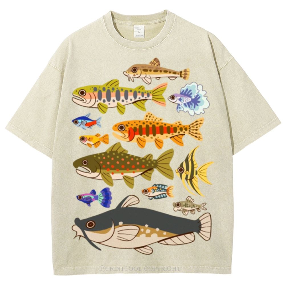 Tropical Fish Paradise Unisex Vintage Washed Tee