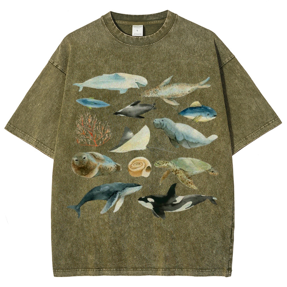 Underwater World Unisex Vintage Washed Tee