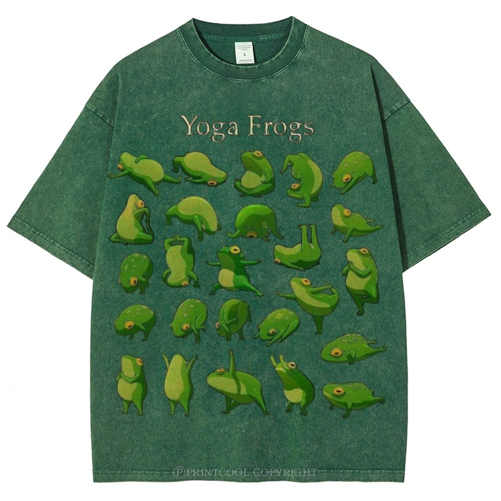 Yoga Frog Unisex Vintage Washed Tee