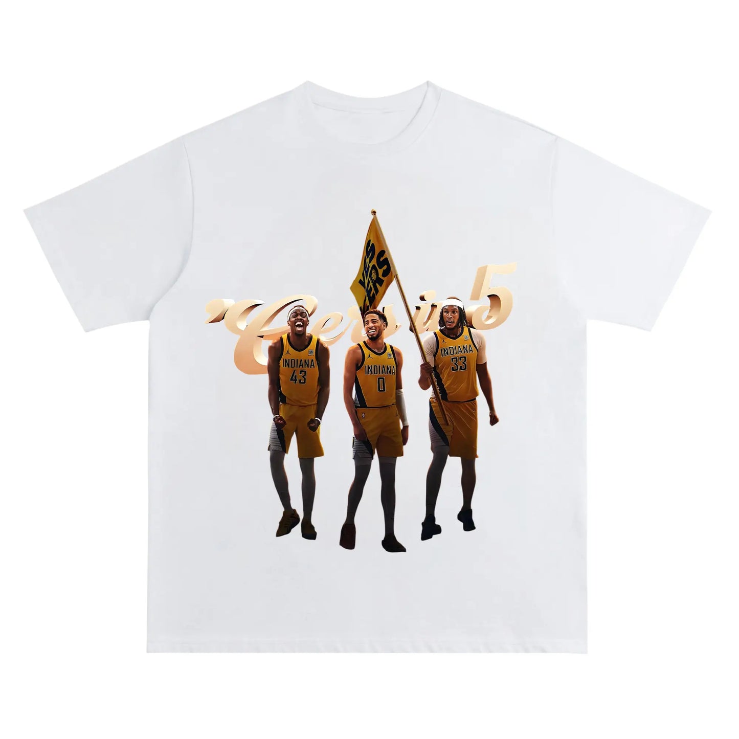 Haliburton Record-Breaking Clutch Playoff T-Shirt – Historic Game-Tying Moment vs. Knicks
