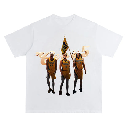 Haliburton Record-Breaking Clutch Playoff T-Shirt – Historic Game-Tying Moment vs. Knicks